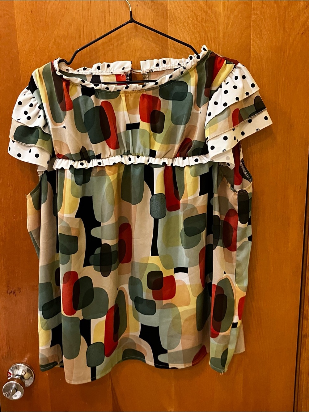 Adorable SHEIN Curve Retro Midcentury Modern Peasant Top XXL